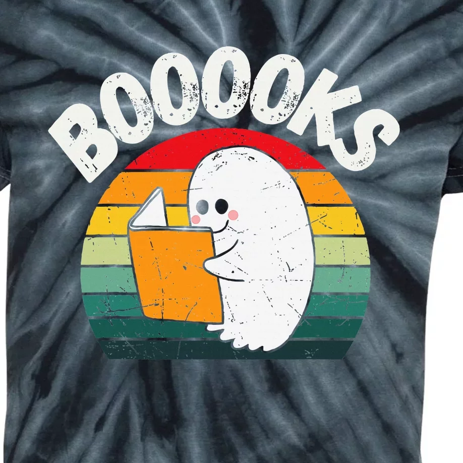 Ghost Booooks Halloween Boo Teacher And Kids Reading Books Kids Tie-Dye T-Shirt