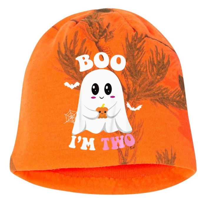 Ghost Boo I'm Two Yr 2nd Birthday Halloween Groovy Kati - Camo Knit Beanie