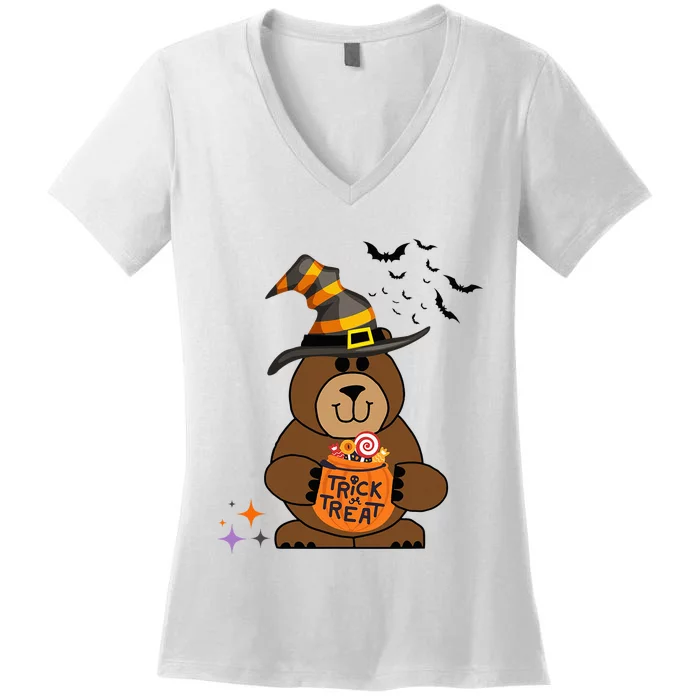 Good Behavior Is Always A Treat Halloween Themed Women's V-Neck T-Shirt