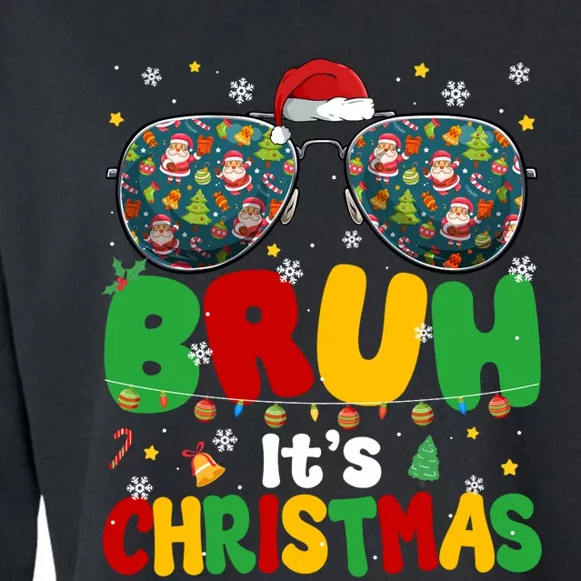 Groovy Bruh Its Christmas Xmas Santa Cropped Pullover Crew