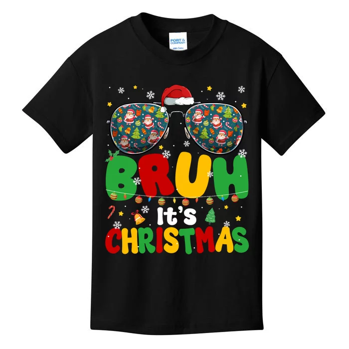 Groovy Bruh Its Christmas Xmas Santa Kids T-Shirt