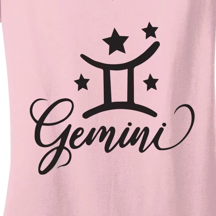 Gemini Born In May June Birthday Funny Gift Gemini Zodiac Women's V-Neck T-Shirt