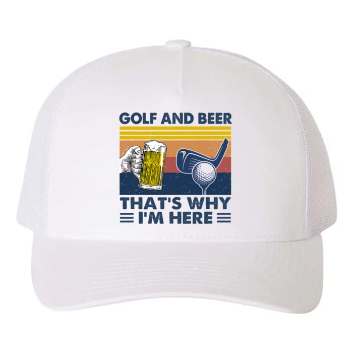 Golf Beer Joke Dad Funny Drinking Day Gift For Father's Day Yupoong Adult 5-Panel Trucker Hat