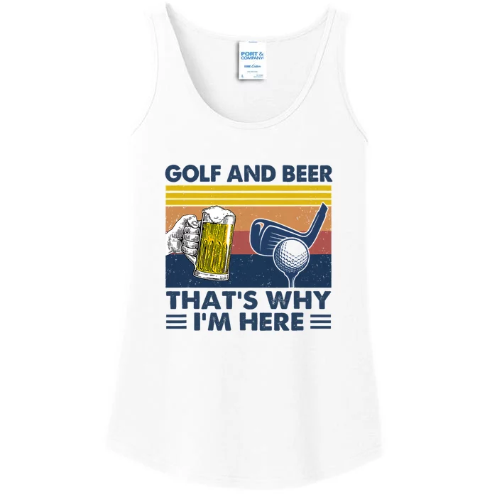 Golf Beer Joke Dad Funny Drinking Day Gift For Father's Day Ladies Essential Tank