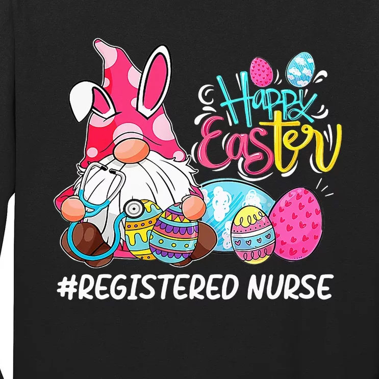 Gnome Bunny Love Registered Nurse Easter Long Sleeve Shirt