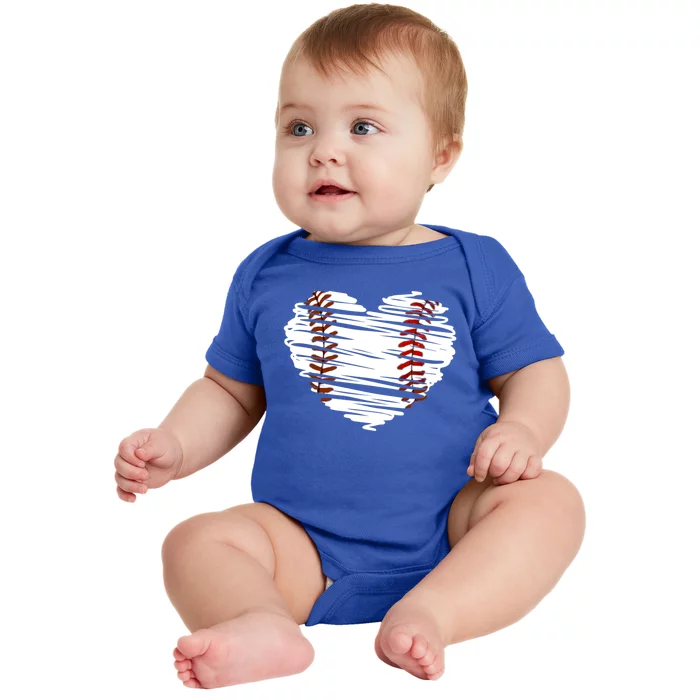 Graphic Baseball Love Heart Baseball Game Gift Baby Bodysuit