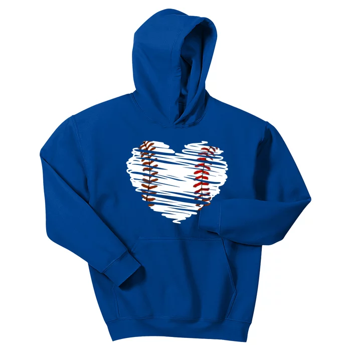 Graphic Baseball Love Heart Baseball Game Gift Kids Hoodie