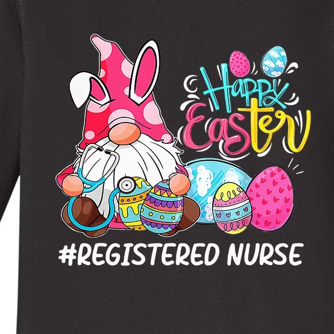 Gnome Bunny Love Registered Nurse Easter Baby Long Sleeve Bodysuit