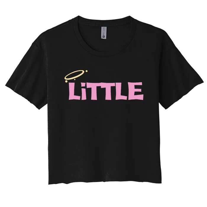 Gbig Big Little Sorority Reveal Funny Family Sorority Little Women's Crop Top Tee