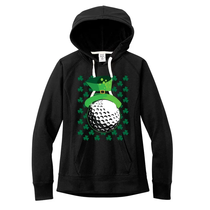 Golf Ball Leprechaun Hat St Patricks Day Sports Lover Cool Gift Women's Fleece Hoodie