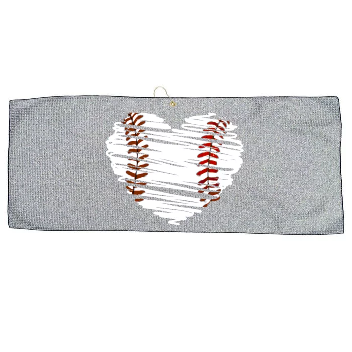 Graphic Baseball Love Heart Baseball Game Gift Large Microfiber Waffle Golf Towel