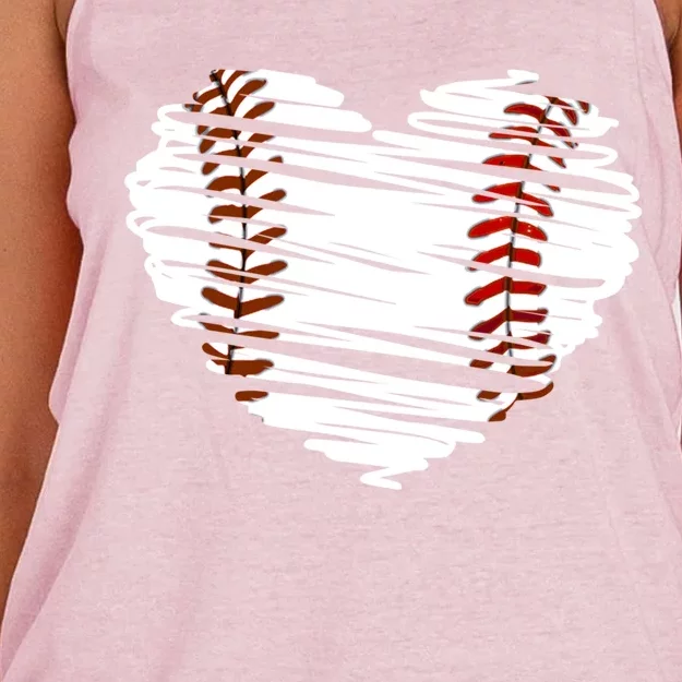 Graphic Baseball Love Heart Baseball Game Gift Women's Knotted Racerback Tank