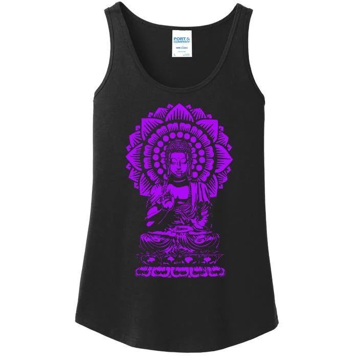 Golden Buddha Lotus Mandala Ladies Essential Tank