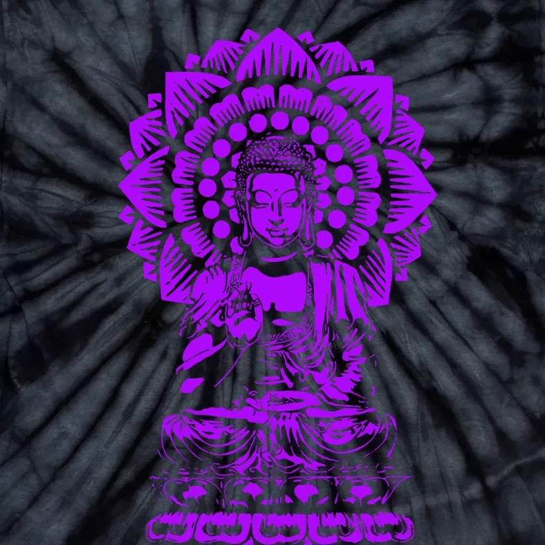 Golden Buddha Lotus Mandala Tie-Dye T-Shirt