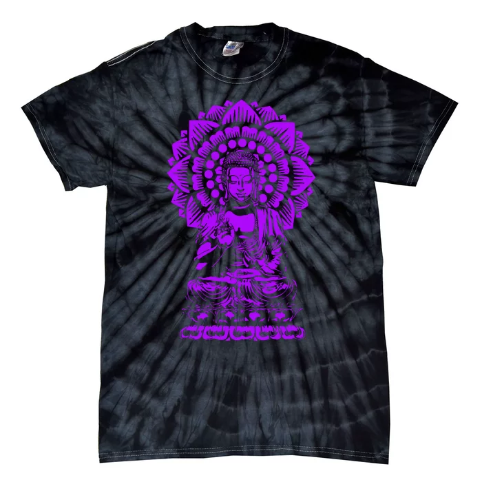 Golden Buddha Lotus Mandala Tie-Dye T-Shirt