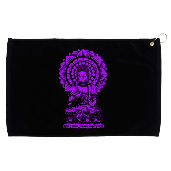 Golden Buddha Lotus Mandala Grommeted Golf Towel