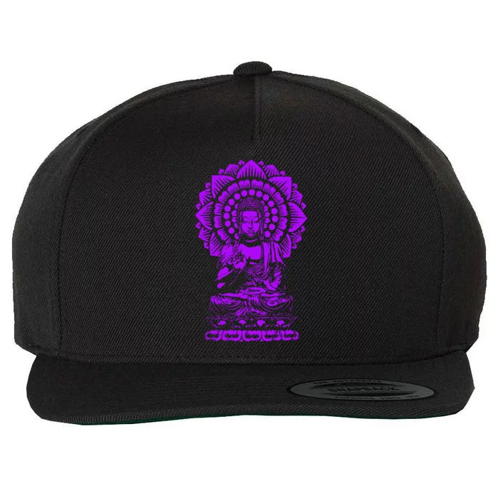 Golden Buddha Lotus Mandala Wool Snapback Cap