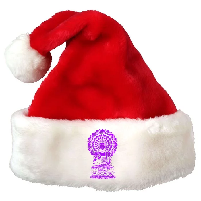 Golden Buddha Lotus Mandala Premium Christmas Santa Hat