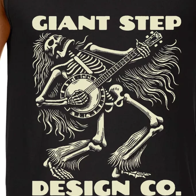 Groovy Banjo Long Haired Dancing Skeleton 70's Vibe Comfort Colors® Tank Top