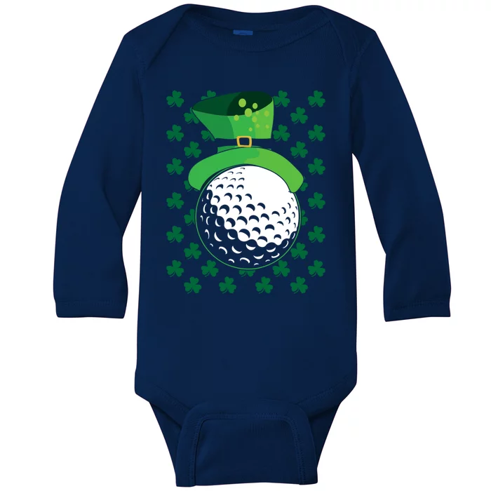 Golf Ball Leprechaun Hat St Patricks Day Sports Lover Gift Baby Long Sleeve Bodysuit