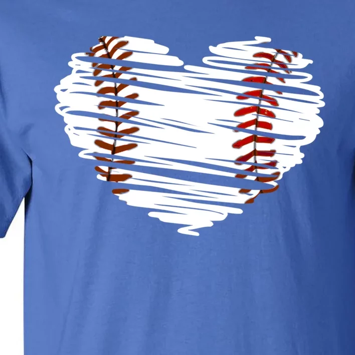 Graphic Baseball Love Heart Baseball Game Funny Gift Tall T-Shirt