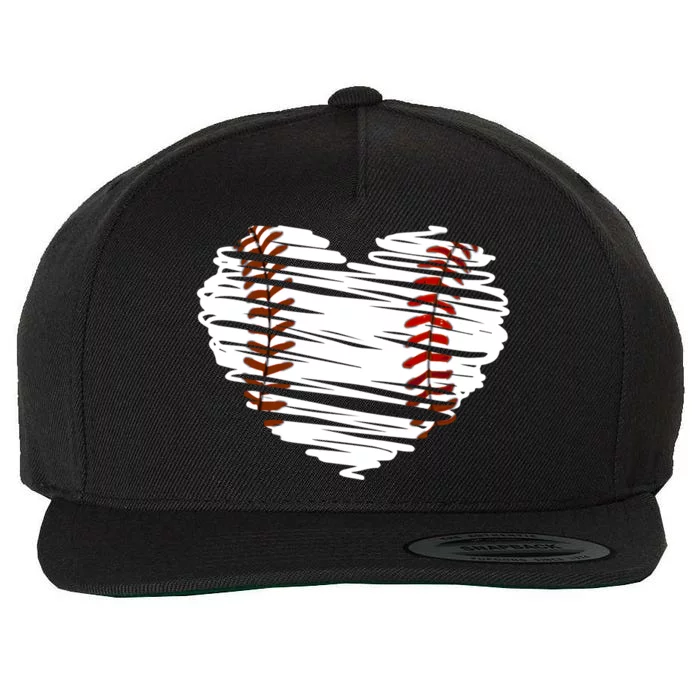 Graphic Baseball Love Heart Baseball Game Meaningful Gift Wool Snapback Cap