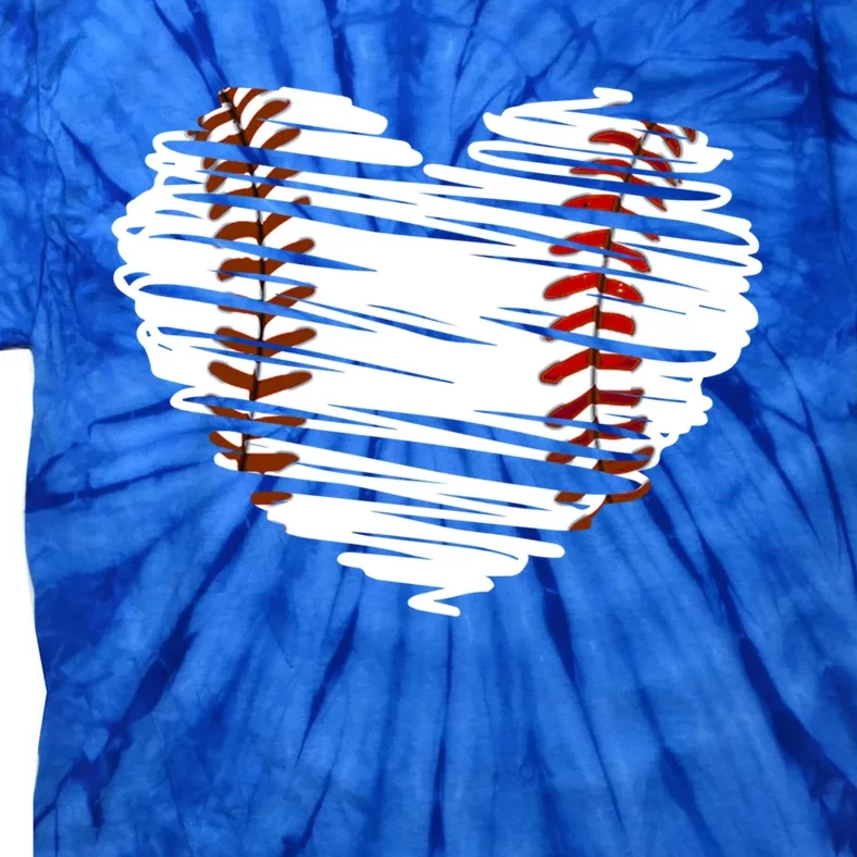 Graphic Baseball Love Heart Baseball Game Meaningful Gift Tie-Dye T-Shirt