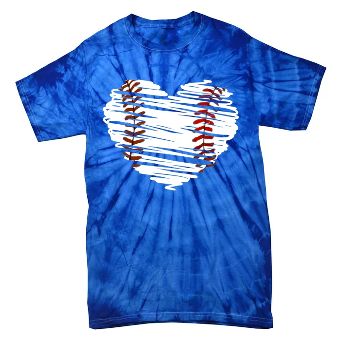 Graphic Baseball Love Heart Baseball Game Meaningful Gift Tie-Dye T-Shirt