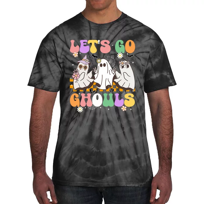 Groovy Boo Lets Go Ghouls Halloween Ghost Tie-Dye T-Shirt