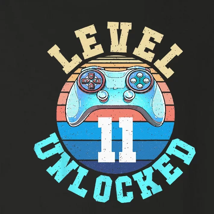 Gamer Boy Level 11 Unlocked Video Game 11th Birthday Toddler Long Sleeve Shirt