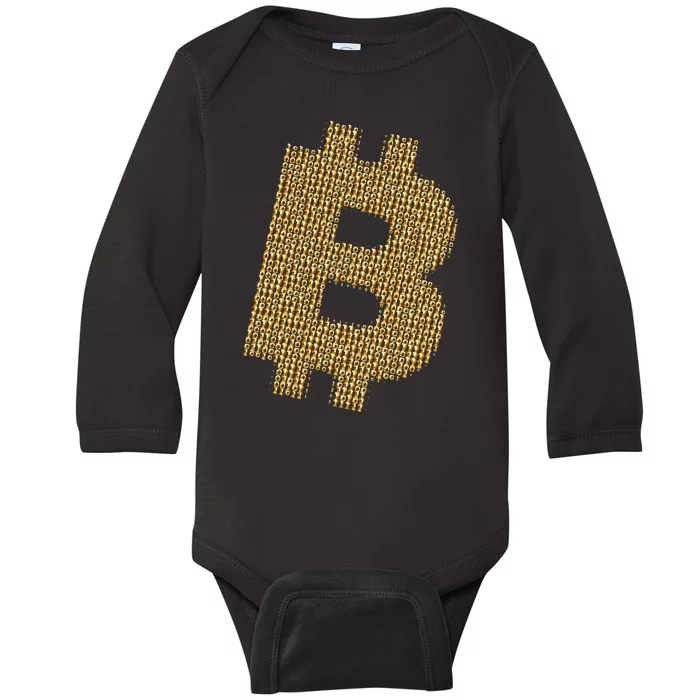 Golden Bitcoin Logo Limited Edition Baby Long Sleeve Bodysuit