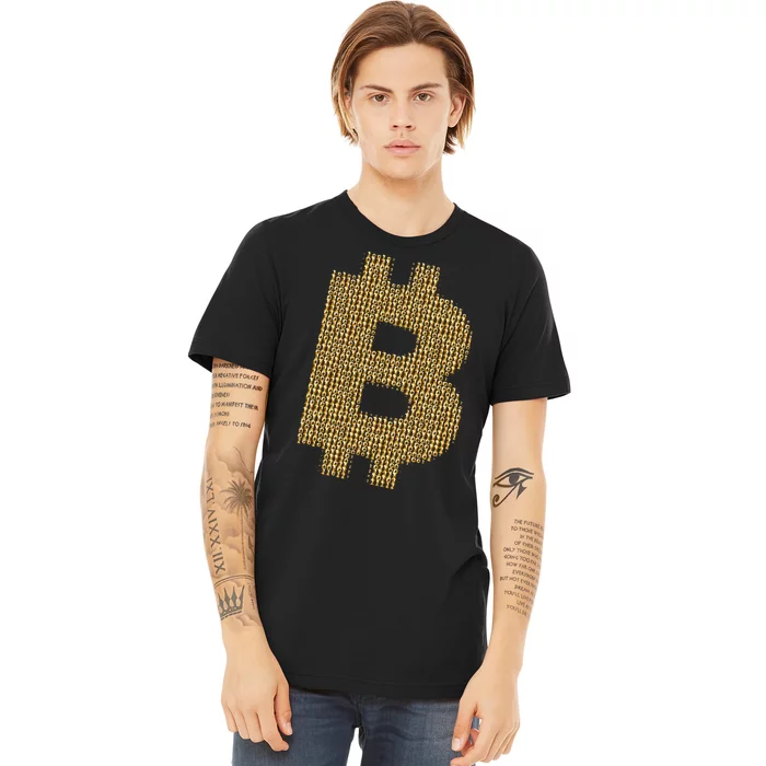 Golden Bitcoin Logo Limited Edition Premium T-Shirt