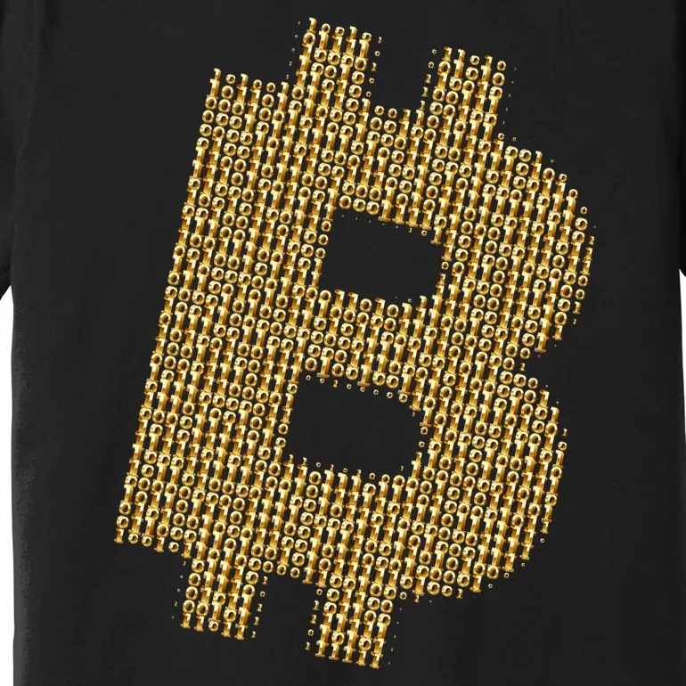 Golden Bitcoin Logo Limited Edition Premium T-Shirt