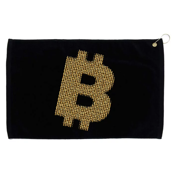 Golden Bitcoin Logo Limited Edition Grommeted Golf Towel