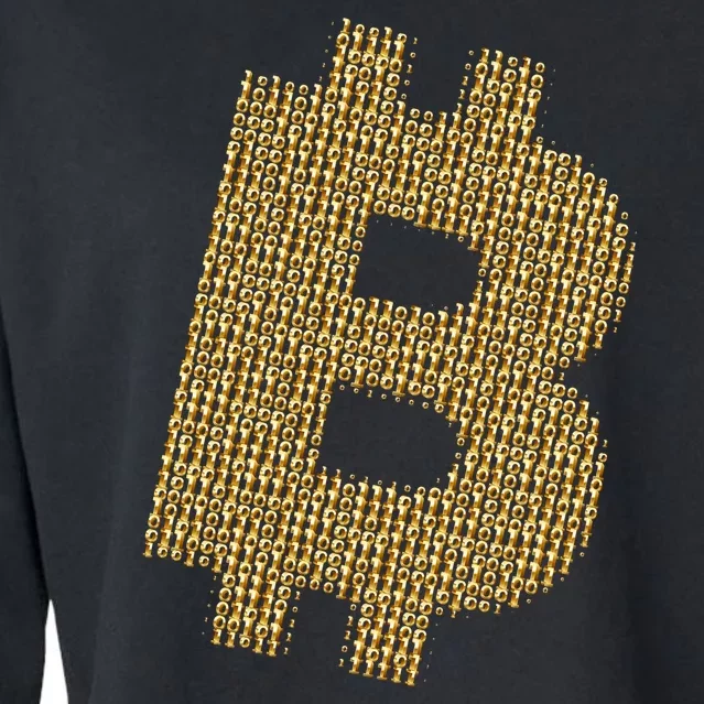 Golden Bitcoin Logo Limited Edition Cropped Pullover Crew