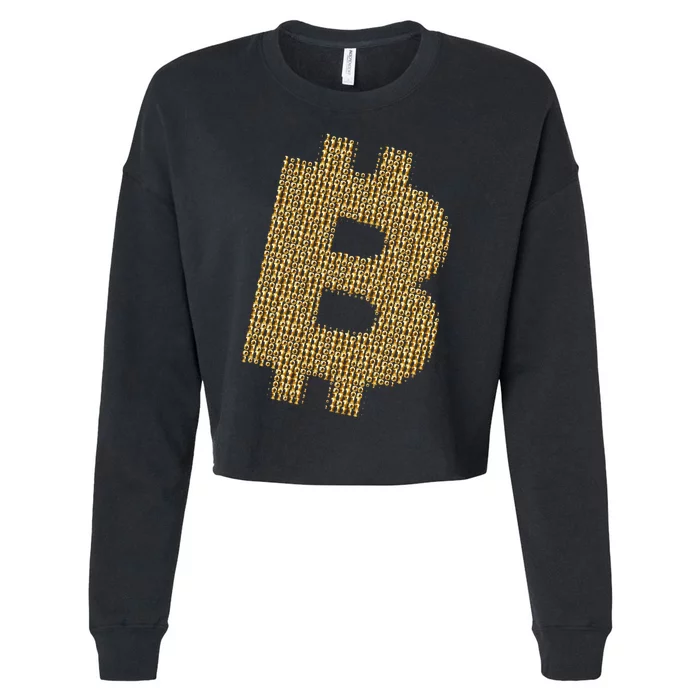 Golden Bitcoin Logo Limited Edition Cropped Pullover Crew