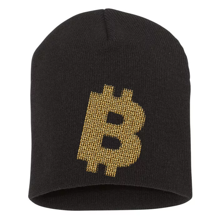 Golden Bitcoin Logo Limited Edition Short Acrylic Beanie