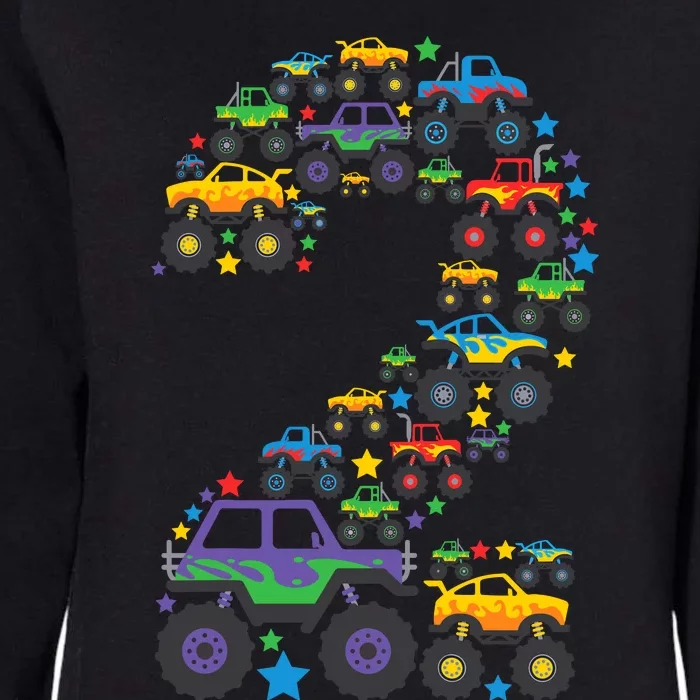 Graphic Boy Monster Truck 2nd Birthday 2 Years Womens California Wash Sweatshirt