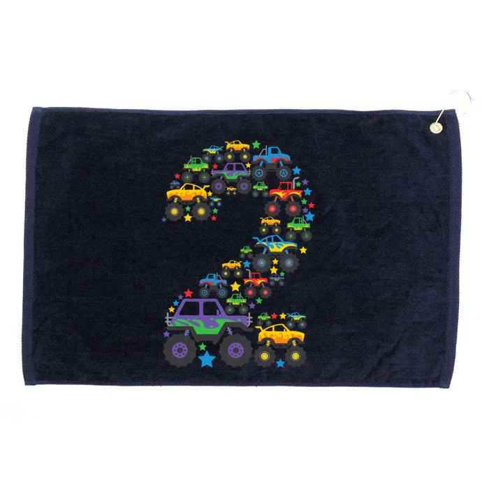 Graphic Boy Monster Truck 2nd Birthday 2 Years Grommeted Golf Towel