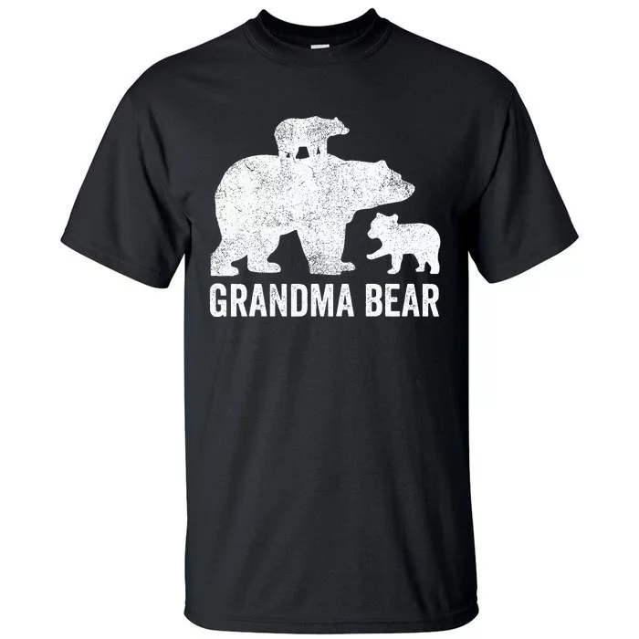 Grandma Bear Mothers Day Funny Two Cub Kids Grandmom Tall T-Shirt