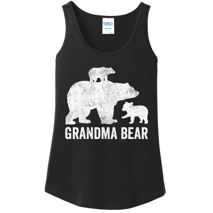 Grandma Bear Mothers Day Funny Two Cub Kids Grandmom Ladies Essential Tank