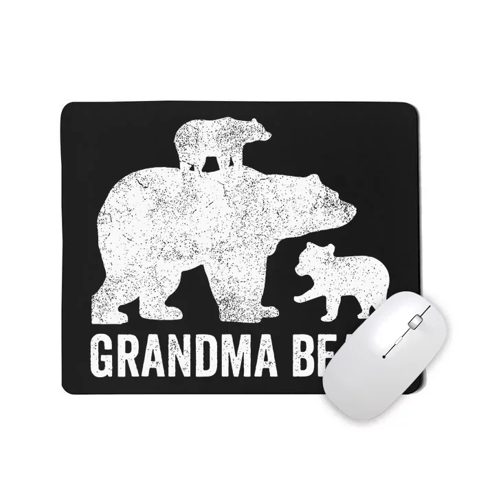 Grandma Bear Mothers Day Funny Two Cub Kids Grandmom Mousepad