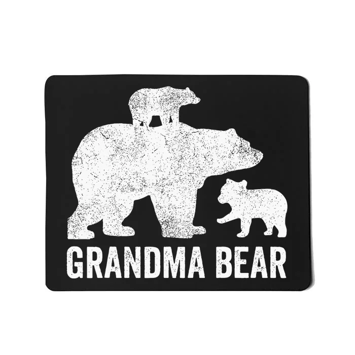 Grandma Bear Mothers Day Funny Two Cub Kids Grandmom Mousepad