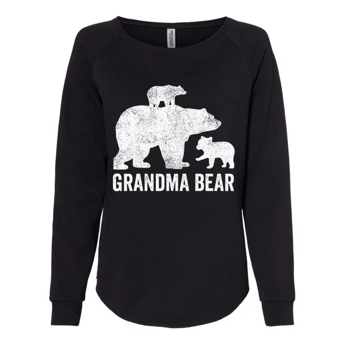 Grandma Bear Mothers Day Funny Two Cub Kids Grandmom Womens California Wash Sweatshirt