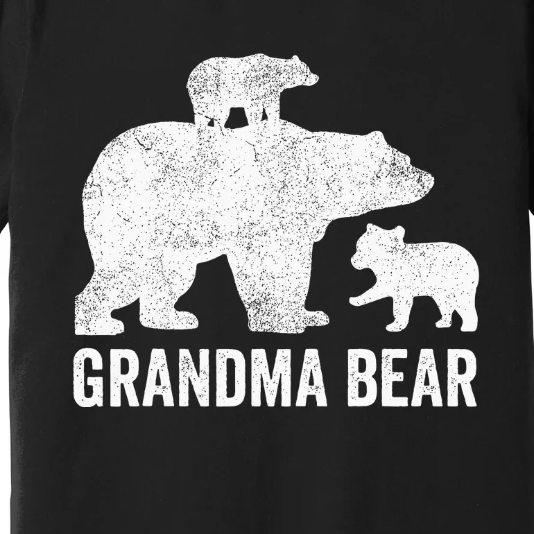 Grandma Bear Mothers Day Funny Two Cub Kids Grandmom Premium T-Shirt