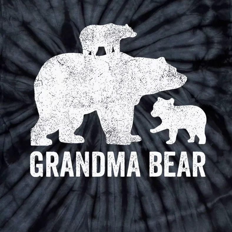 Grandma Bear Mothers Day Funny Two Cub Kids Grandmom Tie-Dye T-Shirt