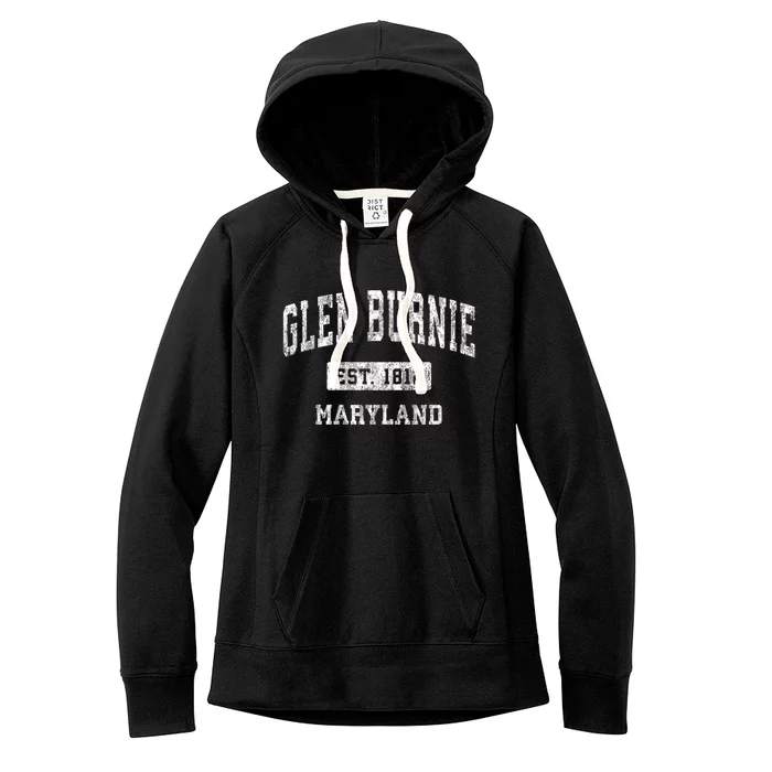 Glen Burnie Maryland Md Vintage Sports Women's Fleece Hoodie