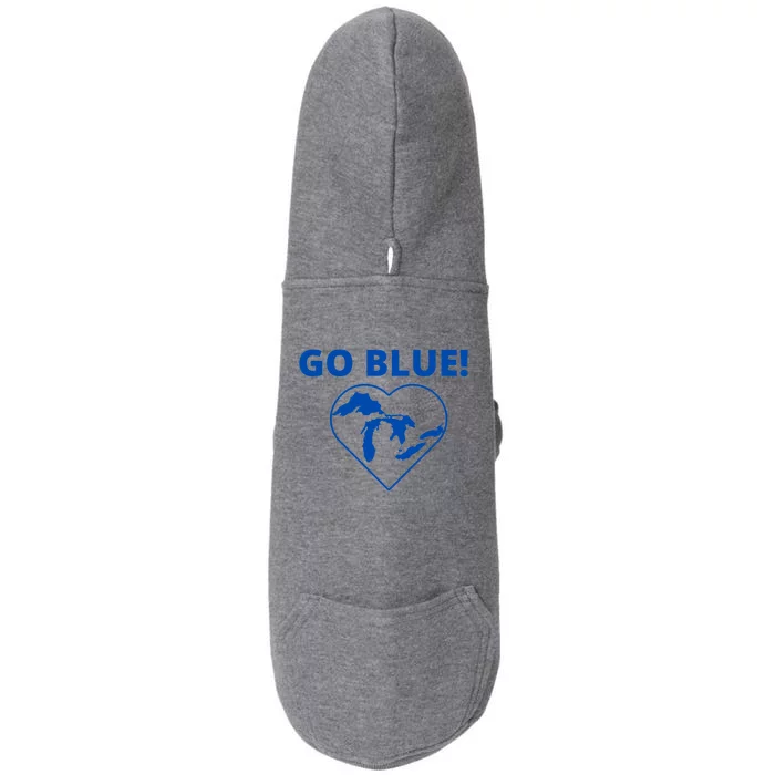 Go Blue Michigan Heart Doggie 3-End Fleece Hoodie