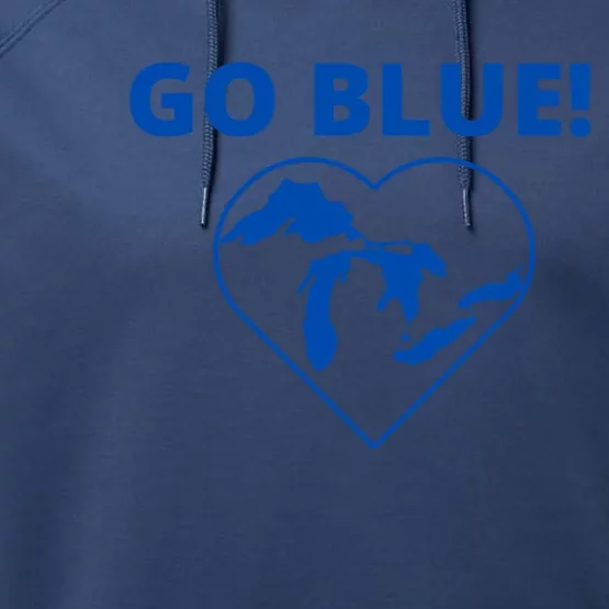 Go Blue Michigan Heart Performance Fleece Hoodie