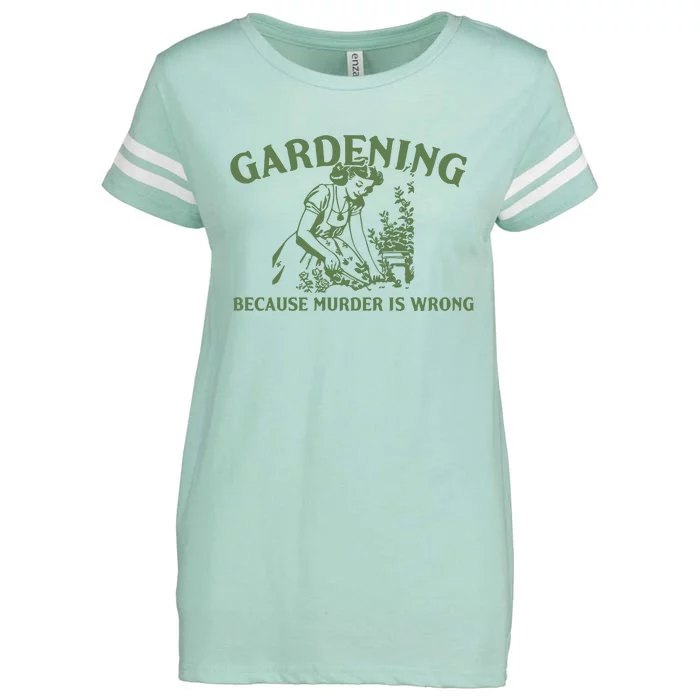 Gardening Because Murder Is Wrong Retro Enza Ladies Jersey Football T-Shirt